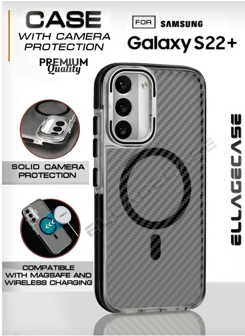 Case with stand for Samsung Galaxy S22 Plus, Solid Camera Protection, Shockproof, Compatible with Magsafe and Wireless Charging