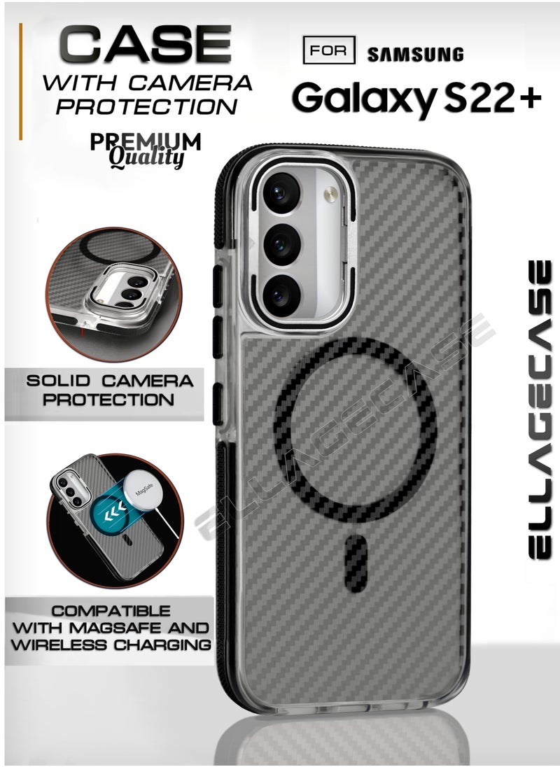 Case with stand for Samsung Galaxy S22 Plus, Solid Camera Protection, Shockproof, Compatible with Magsafe and Wireless Charging