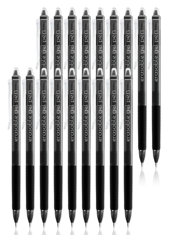 Vanstek 18 Black Retractable Erasable Gel Pens Clicker, Fine Point(0.7), Make Mistakes Disappear, Premium Comfort Grip, Black Ink for Planners, Note Taking and Crossword Puzzles - Image 1
