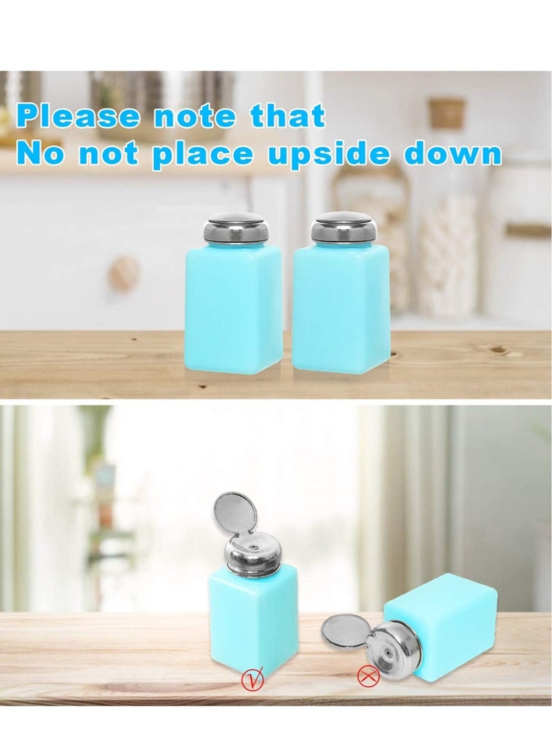 Excefore Push Down Empty Bottle, Dispenser for Nail Polish Remover, Liquid Pump Dispenser with Lock Pump, 200ml Plastic Refillable Bottles for Makeup Remover - Image 2