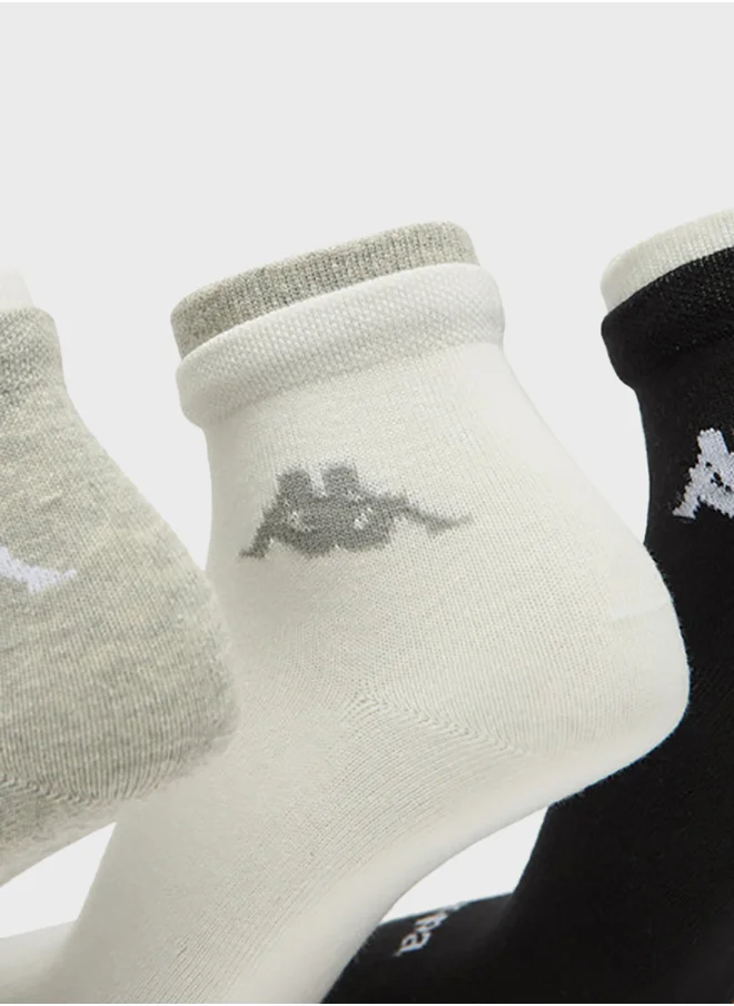 Kappa 3 Pack Logo Ankle Socks