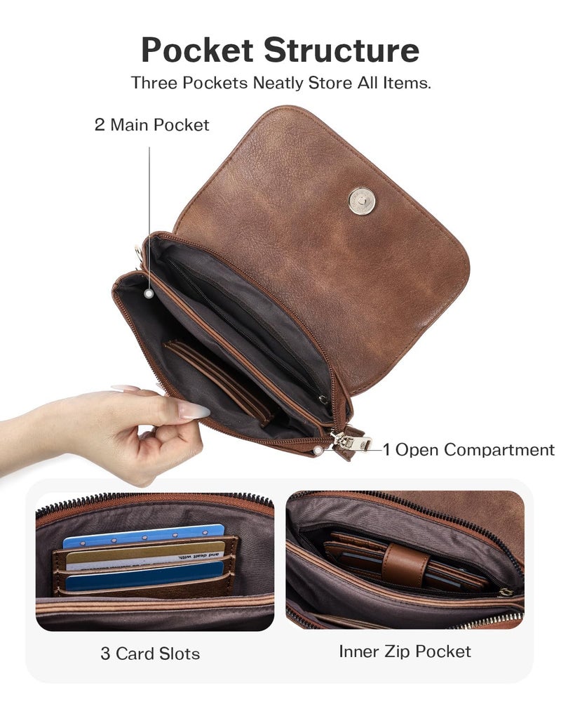 CHOLISS Small Crossbody Bags for Women, Vegan Leather Cell Phone Purse, Mini Travel Purse with Adjustable Strap Womens Gifts - Image 4