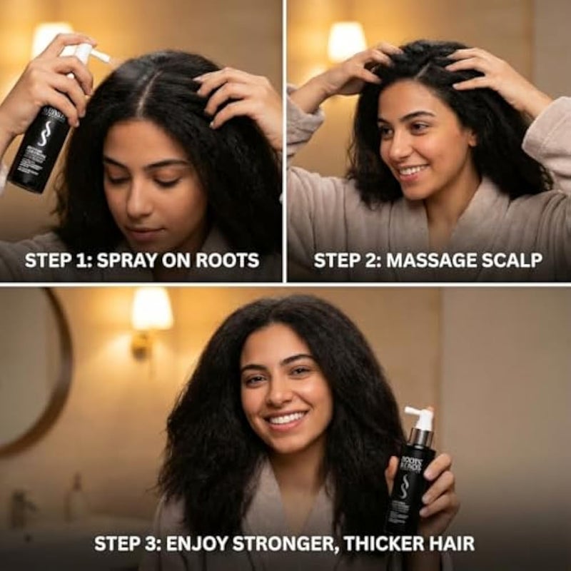 Roots & Ends Anti-Hair Loss Spray - Hair Spray Growth with Aminexil, Redensyl & Biotin to Improve Hair Density, 120 ML - Image 4