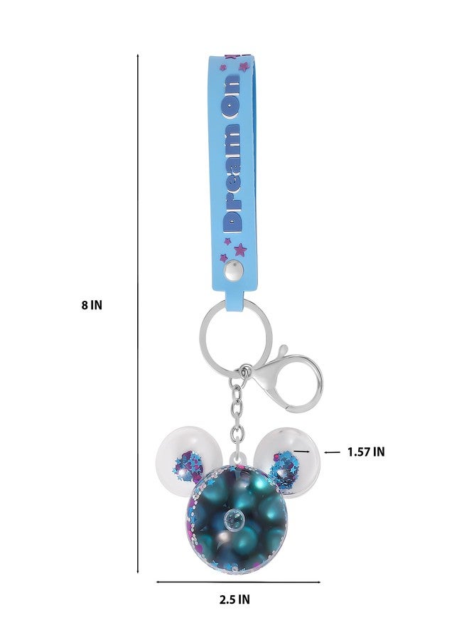 SALLY ROSE Mickey Mouse Liquid Keychain - Official Disney Head-Shaped Bag Charm with Wristlet Strap for Backpacks & Purses - Image 5