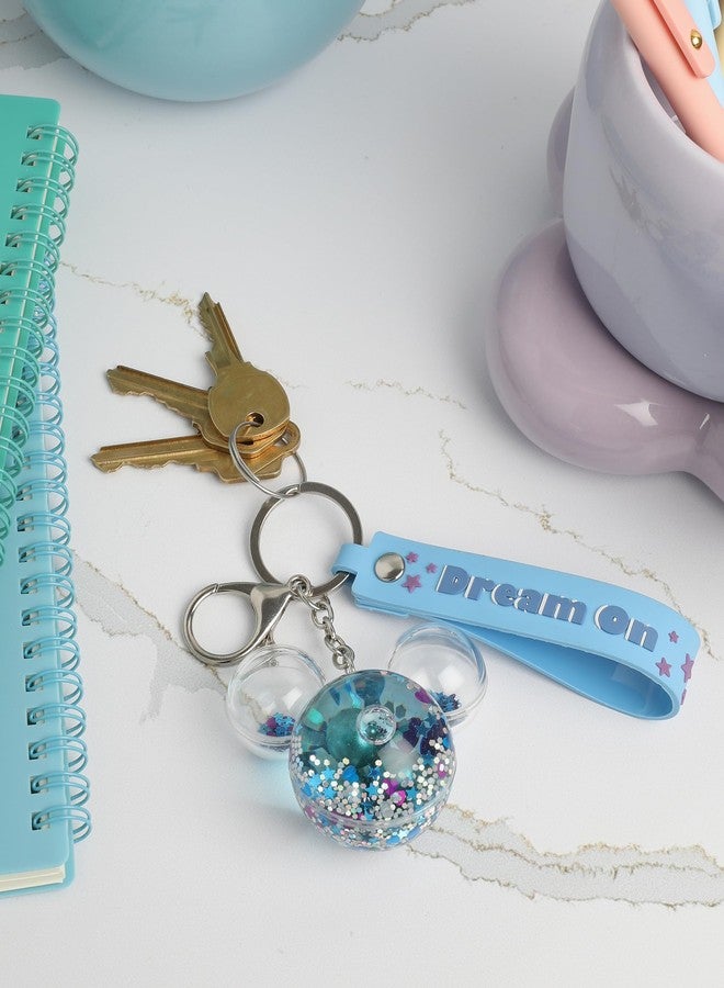 SALLY ROSE Mickey Mouse Liquid Keychain - Official Disney Head-Shaped Bag Charm with Wristlet Strap for Backpacks & Purses - Image 4