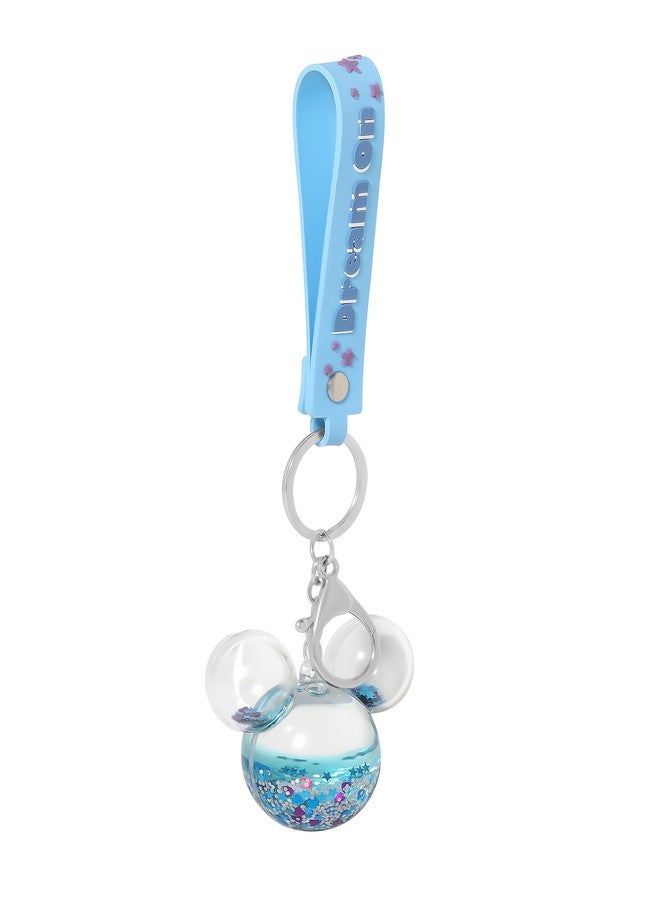 SALLY ROSE Mickey Mouse Liquid Keychain - Official Disney Head-Shaped Bag Charm with Wristlet Strap for Backpacks & Purses - Image 1