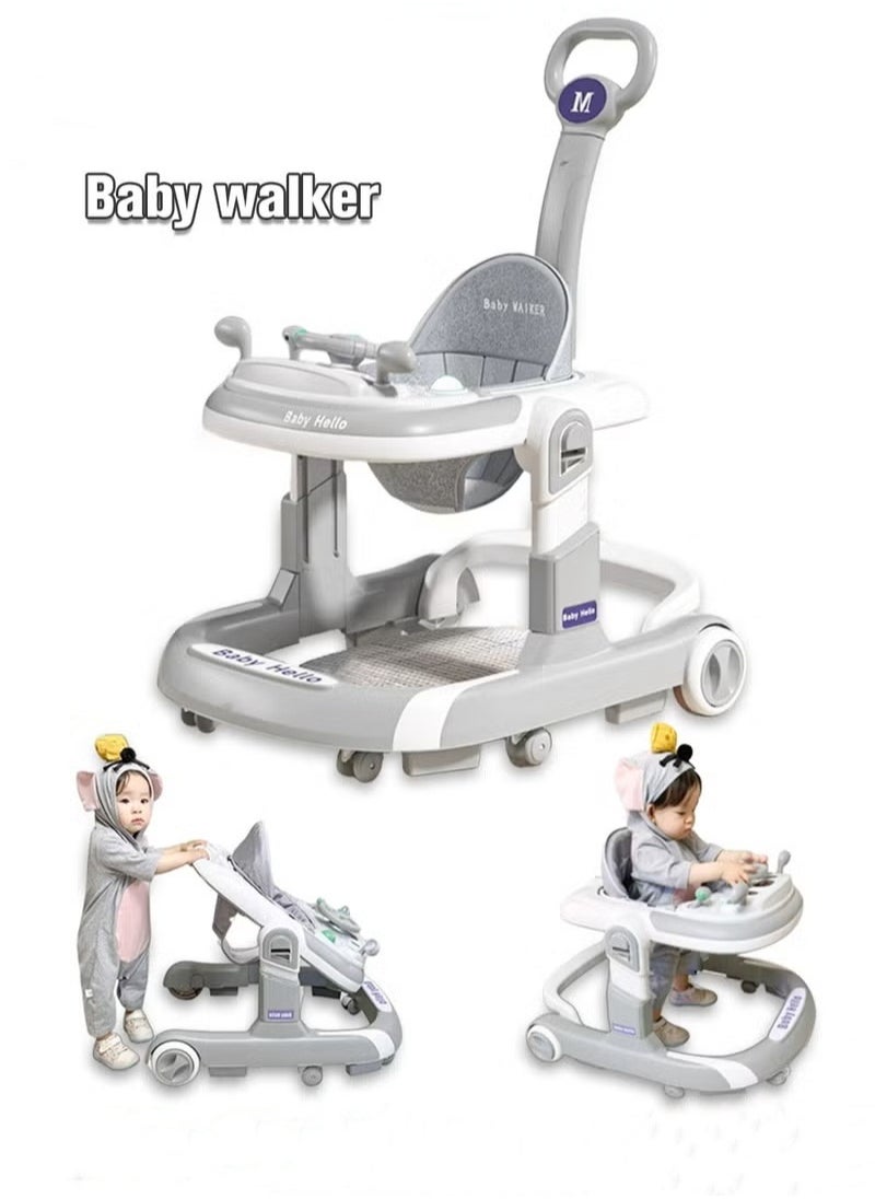 MIXDE 3In1 Infants Baby Walker With Parent Push Handle, Adjustable Height, Big Comfortable Seat Cushion, Detachable Trampoline Mat  - Image 1