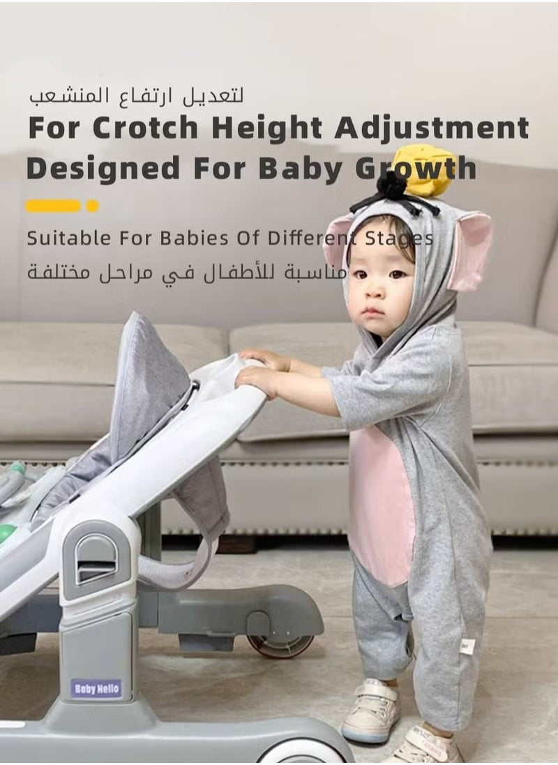 MIXDE - 3In1 Infants Baby Walker With Parent Push Handle, Adjustable Height, Big Comfortable Seat Cushion, Detachable Trampoline Mat - Image 1
