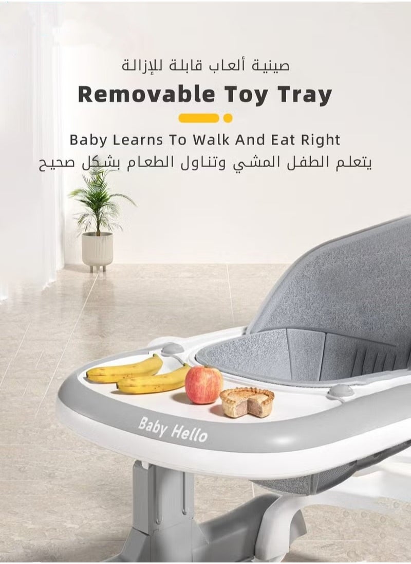 MIXDE 3In1 Infants Baby Walker With Parent Push Handle, Adjustable Height, Big Comfortable Seat Cushion, Detachable Trampoline Mat  - Image 2