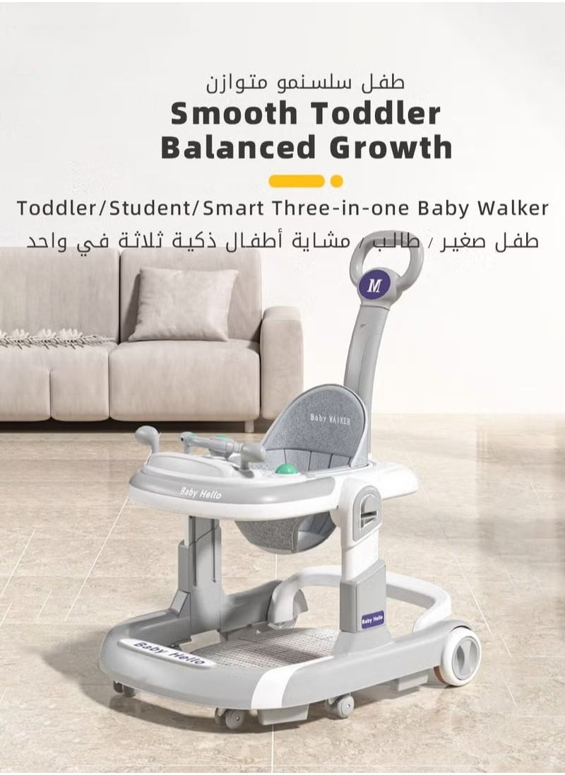 MIXDE 3In1 Infants Baby Walker With Parent Push Handle, Adjustable Height, Big Comfortable Seat Cushion, Detachable Trampoline Mat  - Image 5