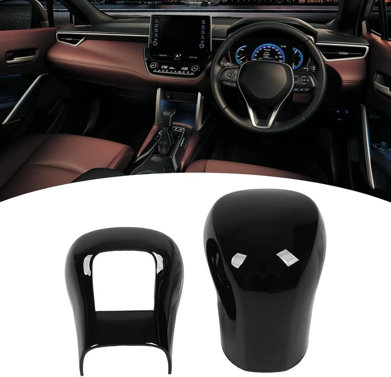 Acouto Glosy Black Shifter Lever Knob Cover, Gear Shifting Lever Knob Sticker, Shifter Head Decal Sticker for Cross 2020 to 2022 with Fits - Image 2
