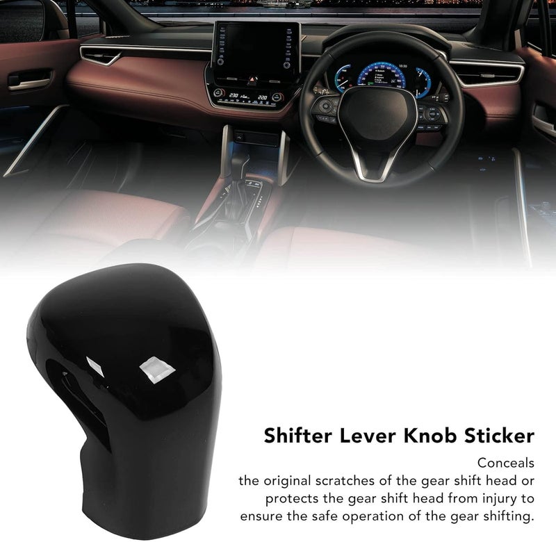 Acouto Glosy Black Shifter Lever Knob Cover, Gear Shifting Lever Knob Sticker, Shifter Head Decal Sticker for Cross 2020 to 2022 with Fits - Image 4