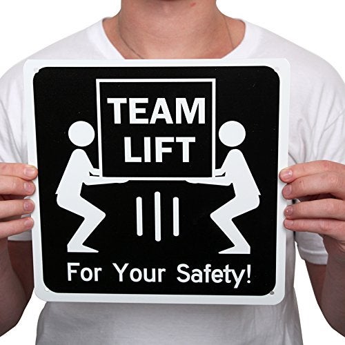 SmartSign "Team Lift - For Your Safety!" Sign | 10" x 10" Plastic - Image 2