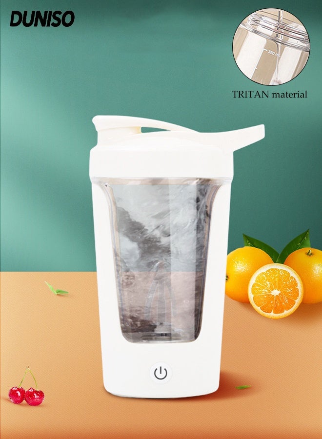 DUNISO 450ML Electric Self‑Stirring Cup  Rechargeable Automatic Glass Mixing Shaker Mug With Handle Portable Travel Blender Bottle Leak‑Proof Auto Magnetic Mug Self Stirring Coffee Mug Rotating Home Office Travel Stirring Cup for Protein, Coffee, Milkshake, Oatmeal - Image 1