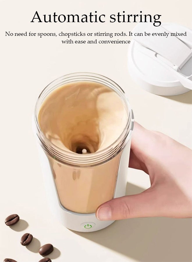 DUNISO 450ML Electric Self‑Stirring Cup  Rechargeable Automatic Glass Mixing Shaker Mug With Handle Portable Travel Blender Bottle Leak‑Proof Auto Magnetic Mug Self Stirring Coffee Mug Rotating Home Office Travel Stirring Cup for Protein, Coffee, Milkshake, Oatmeal - Image 2