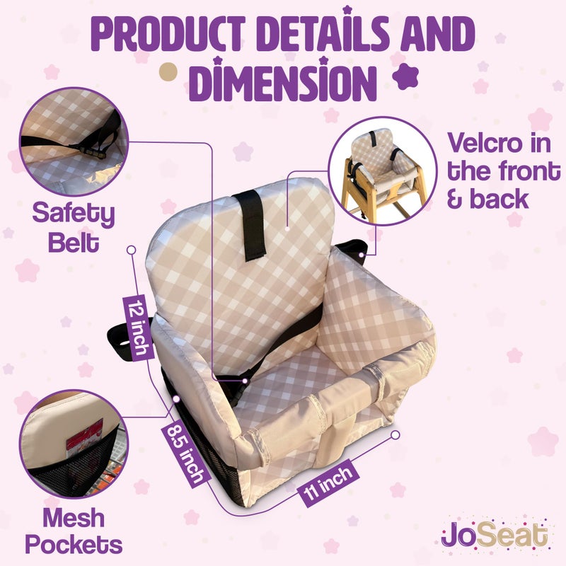 JoSeat Shopping Cart Seat Cover for Baby, High Chair & Grocery Seat Protector, Padded Chair Covers for Restaurant Seats, Unisex Machine Washable Grocery Cart Liner & Swing Insert â€“ Floral - Image 2