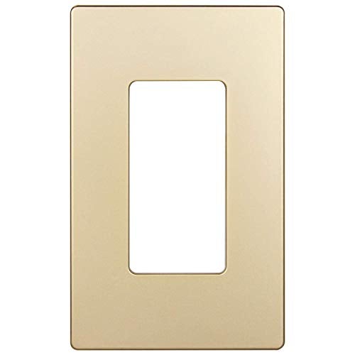 ENERLITES Elite Series Screwless Decorator Wall Plate Child Safe Outlet Cover, Gloss Finish, Size 1-Gang 4.68" H x 2.93" L, Unbreakable Polycarbonate Thermoplastic, SI8831-GD, Gold - Image 1