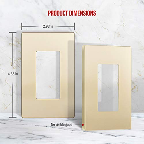 ENERLITES Elite Series Screwless Decorator Wall Plate Child Safe Outlet Cover, Gloss Finish, Size 1-Gang 4.68" H x 2.93" L, Unbreakable Polycarbonate Thermoplastic, SI8831-GD, Gold - Image 2