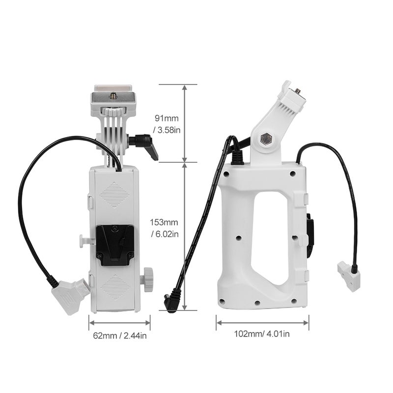 YONGNUO V-Lock Mount Battery Handle Power Supply Base Compatible with YONGNUO YNLUX200 LED Video Light - Image 3