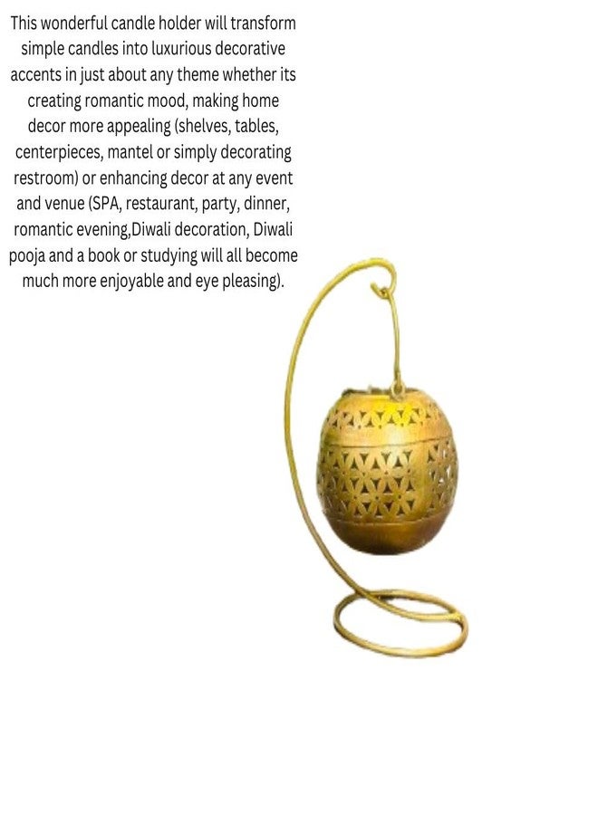 OVIK - Metal Antique Hanging Tealight Candle Holder | Metal Degchi Lotta Dhoop Holder for Pooja, Home, Office, Indoor Outdoor Décor Perfect for Living Room Pooja Room - Image 5
