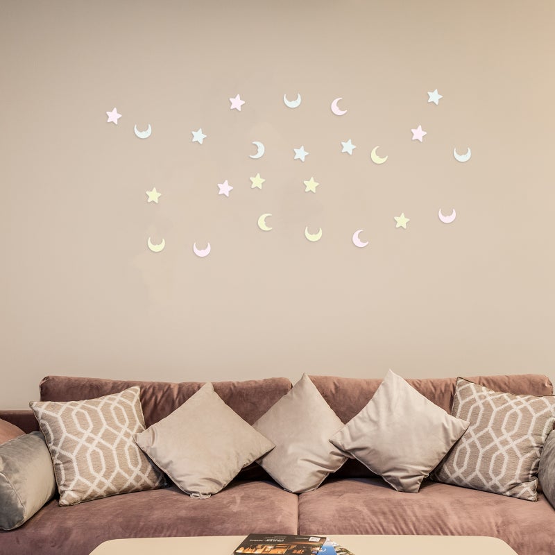 🏠 ملصقات حائط مضيئة بتصميم القمر والنجوم للزينة المنزلية - Image 4