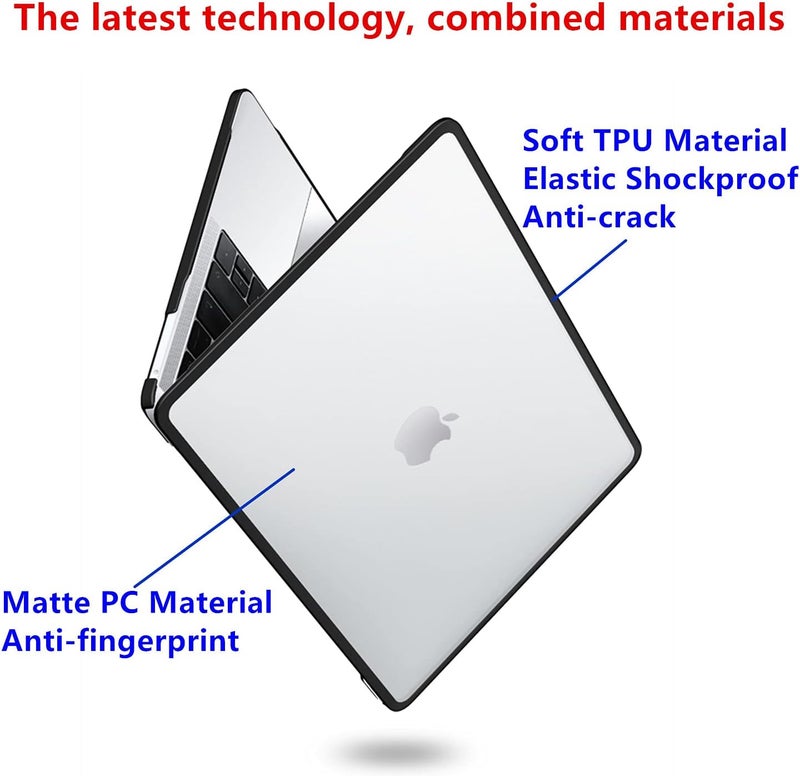 سيفن لاين متوافق مع حافظة MacBook Pro 14 بوصة 2024 2023 2022 2021 موديل M4 M3 M2 M1 A2918 A2992 A3112 A3401 A2779 A2442 TPU+PC مقاومة لبصمات الأصابع صلبة وغطاء لوحة مفاتيح، شفاف ورمادي - Image 3