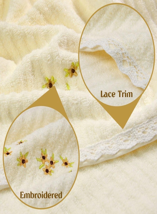 Jacquotha Floral Hand Towels Set of 2 - Quick Dry Soft Cute Bathroom Kitchen Towels, Summer & Spring Decor, 13x29 Inches, Cream - Image 4