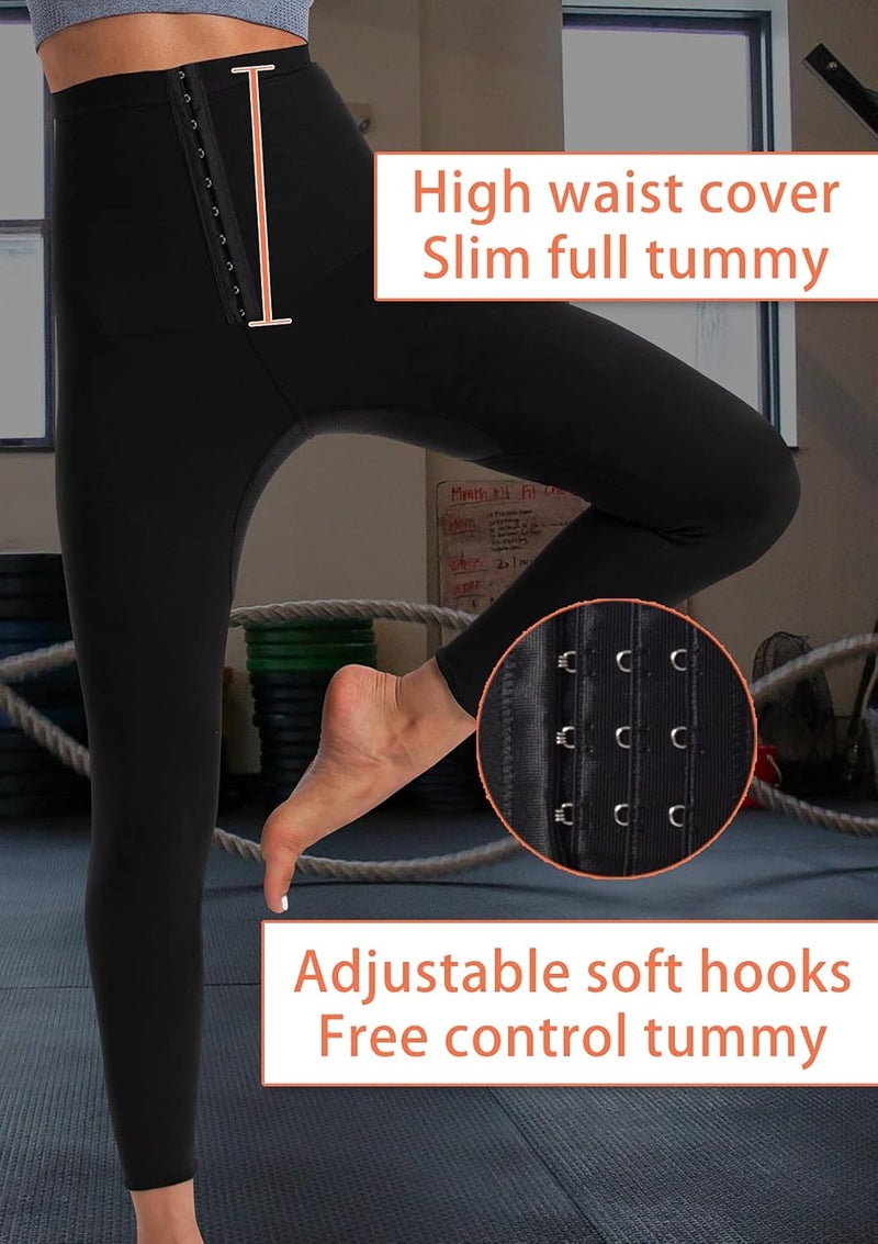 QZSH Sauna Pants Women Sweat Capris Slimming Leggings,Mesh Crotch,High Waist Workout Body Shaper Suits - Image 5