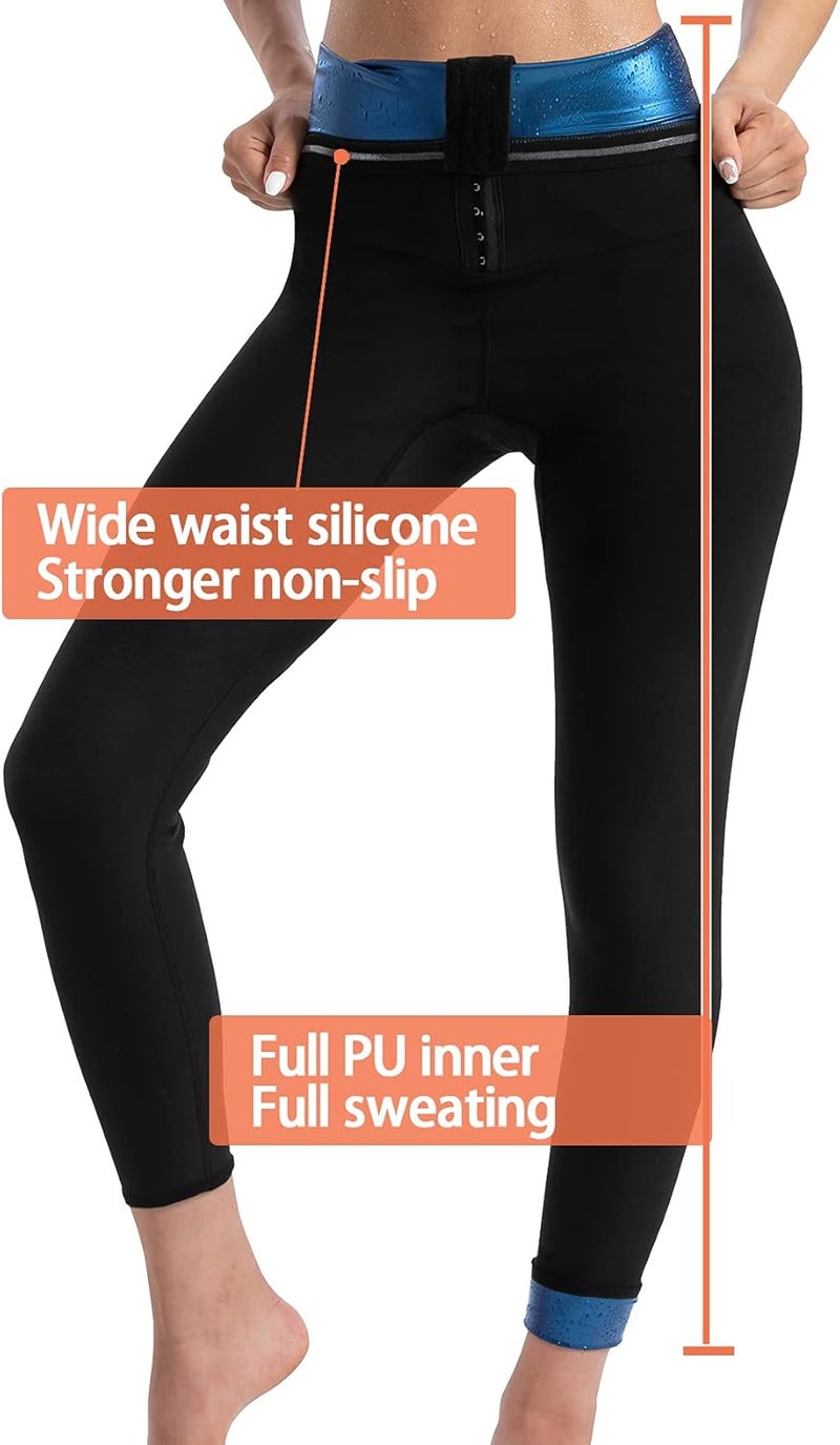 QZSH Sauna Pants Women Sweat Capris Slimming Leggings,Mesh Crotch,High Waist Workout Body Shaper Suits - Image 4