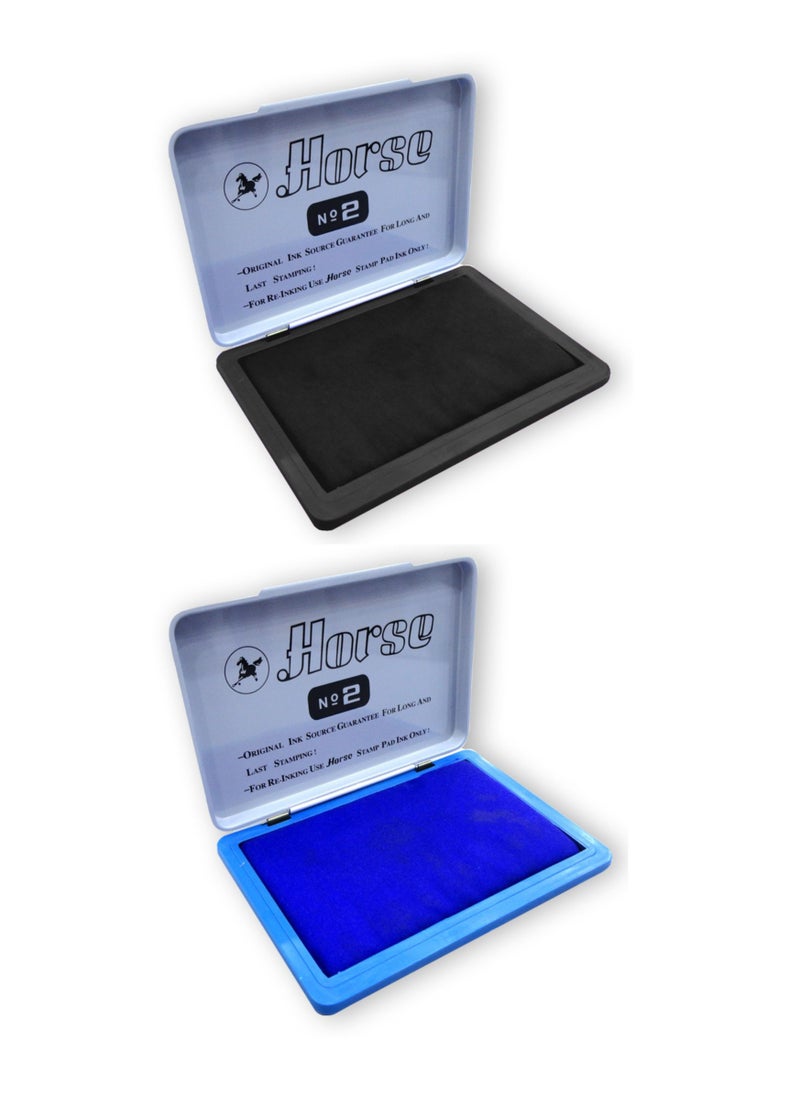 Horse Ink Stamp Pad Black/Blue (Pack Of 2)  - Image 1