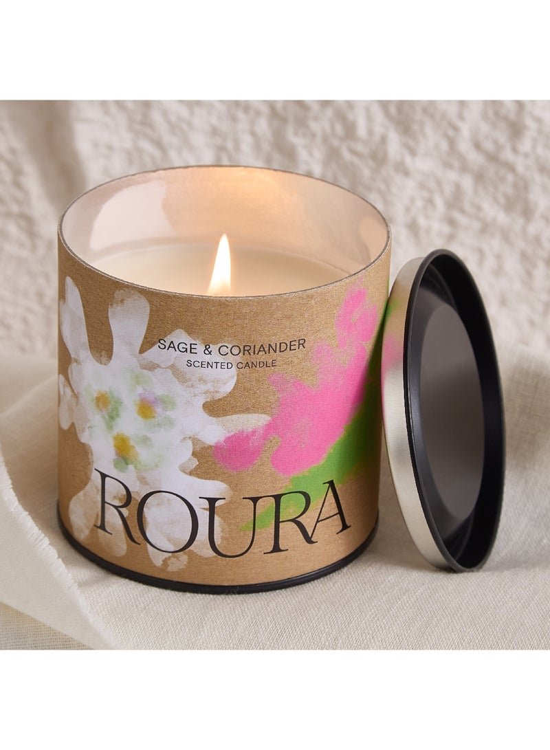 Home Box Roura Cartoon Sage and Coriander Scented Pot Candle with Cover 260 g - Image 2