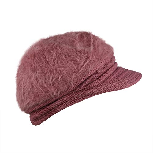 iSWEVEN Winter Woolen Visor Fashionable Cap for Women Girls - Taffy-Pink (40_58D, Free Size) - Image 3