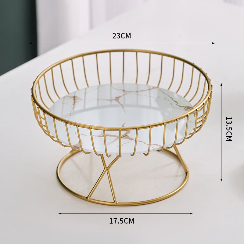 Fruit Plate Ins High Color Value Internet Popular Fruit Plate Living Room Coffee Table Household Biscuit Cake Dessert Large Capacity Diet Plate - Image 1