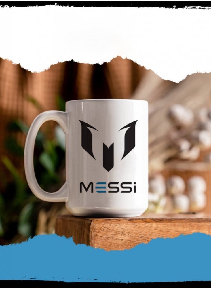 Story Of Candle - Ceramic Mug With “Messi” Design Printed In White - Image 1