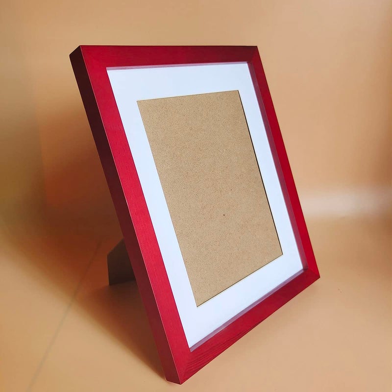 KELE MODEL 8x10 Picture Frames RED Solid Wood Frame  Plastic Panel (Film Needs to be Removed) Table or Wall.Front Window Opening 7.5x9.5 inch. - Image 3