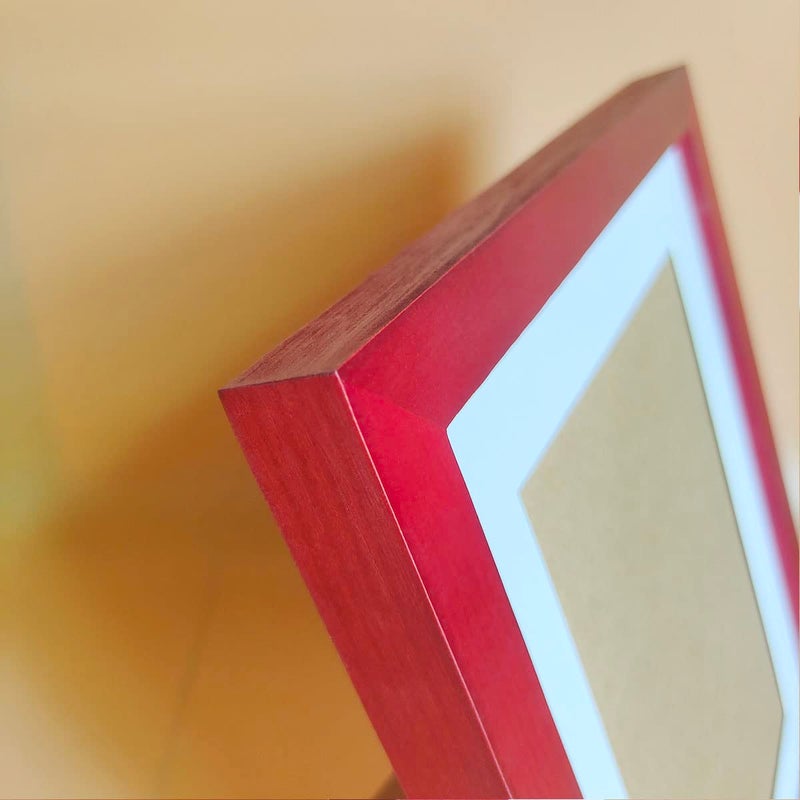 KELE MODEL 8x10 Picture Frames RED Solid Wood Frame  Plastic Panel (Film Needs to be Removed) Table or Wall.Front Window Opening 7.5x9.5 inch. - Image 5