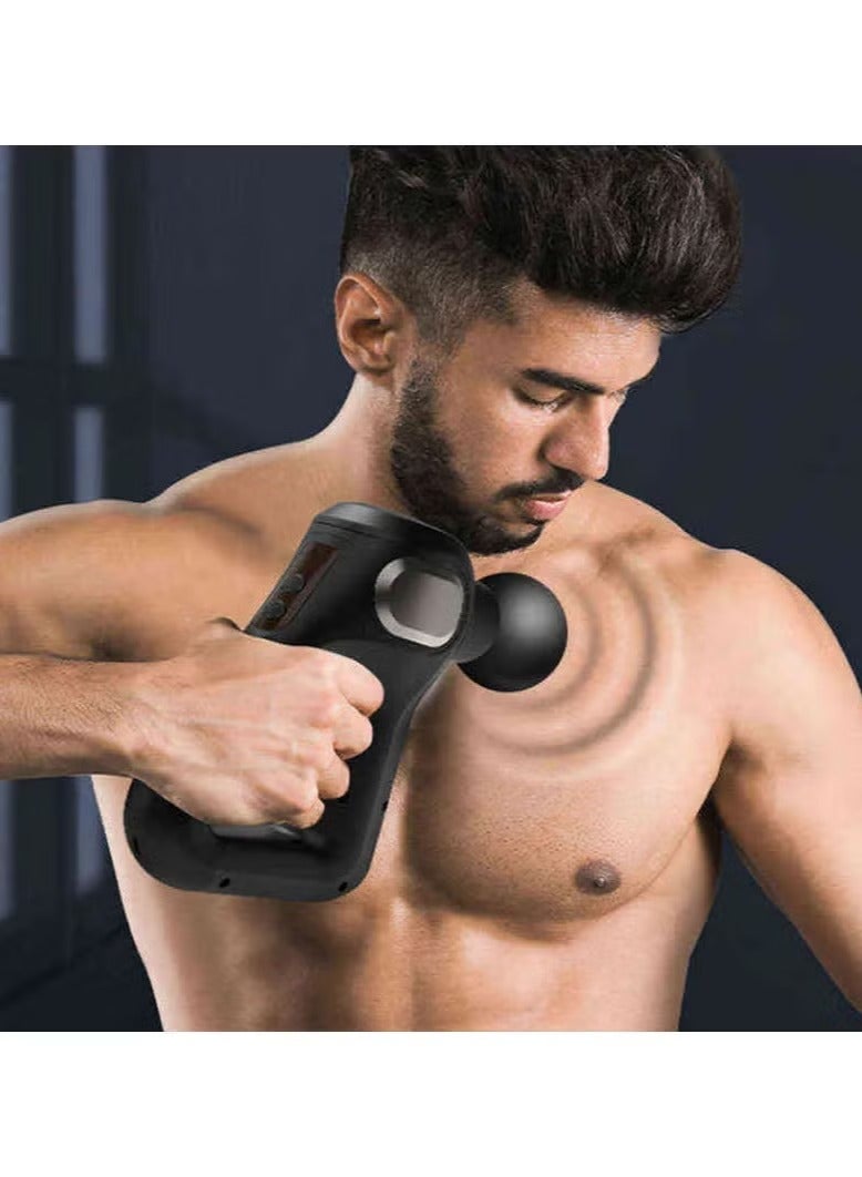 DENX 8-in-1 Deep Tissue Massage Gun – Portable Personal Device with 12 Speeds and 8 Interchangeable Heads for Muscle Pain Relief, featuring Biometric Breathing Mode, Vibration, and Heating Attachments - Image 5