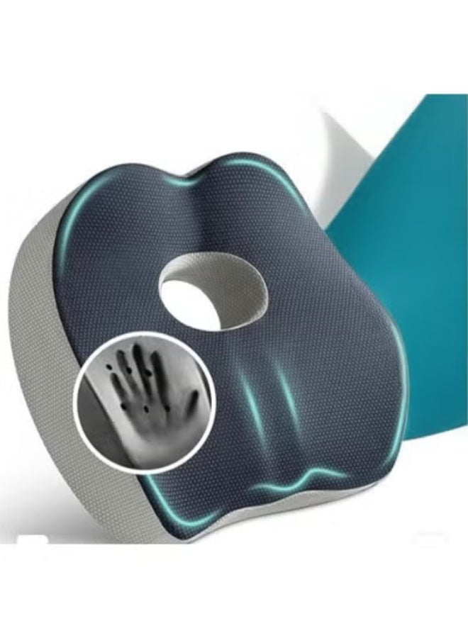 [وسادة مقعد دائرية (دونات) مبتكرة] - ميموري فوم مع قاعدة غير قابلة للانزلاق لتخفيف آلام البواسير وعرق النسا - عملية ومريحة للاستخدام اليومي - Image 1