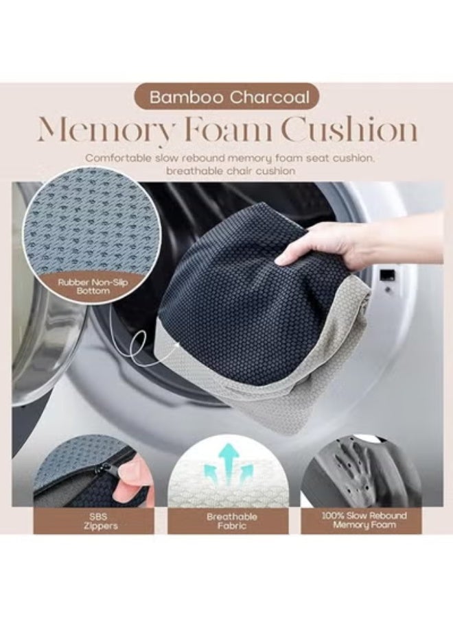 [وسادة مقعد دائرية (دونات) مبتكرة] - ميموري فوم مع قاعدة غير قابلة للانزلاق لتخفيف آلام البواسير وعرق النسا - عملية ومريحة للاستخدام اليومي - Image 2