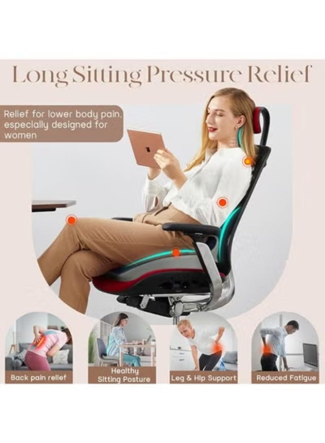 [وسادة مقعد دائرية (دونات) مبتكرة] - ميموري فوم مع قاعدة غير قابلة للانزلاق لتخفيف آلام البواسير وعرق النسا - عملية ومريحة للاستخدام اليومي - Image 5