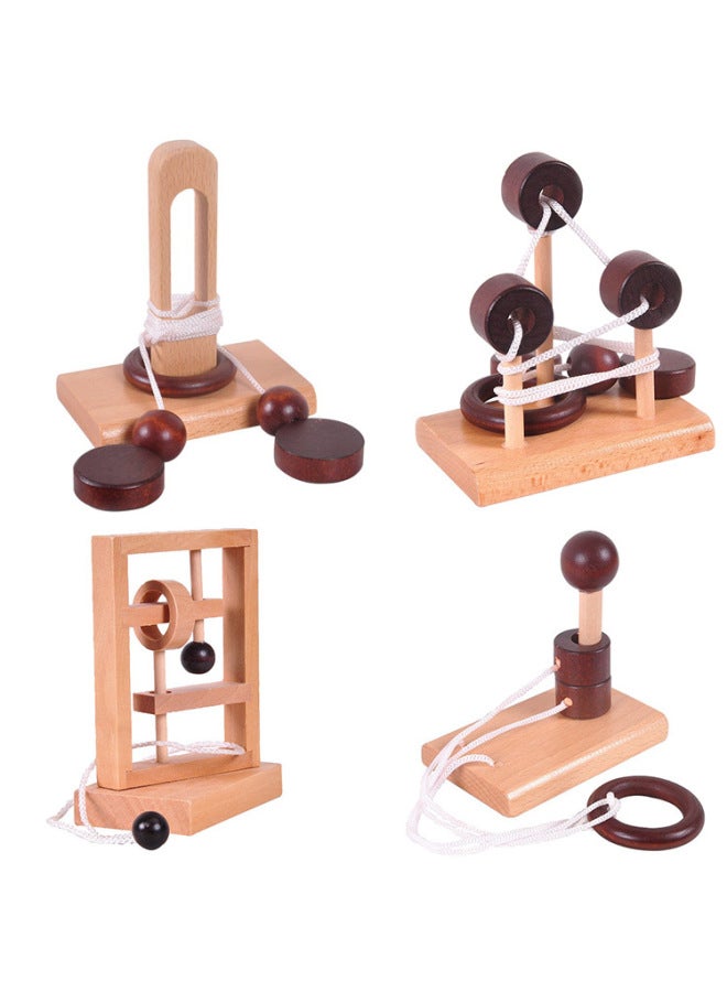 طوبولوجيا إطلاق العنان للحبل المرح إطلاق العنان للألعاب التعليمية العمود إطلاق العنان حبل سهولة ألعاب سطح المكتب الخشبية - اللون: محاصر - كبير - تاويوان سانباي - Image 2