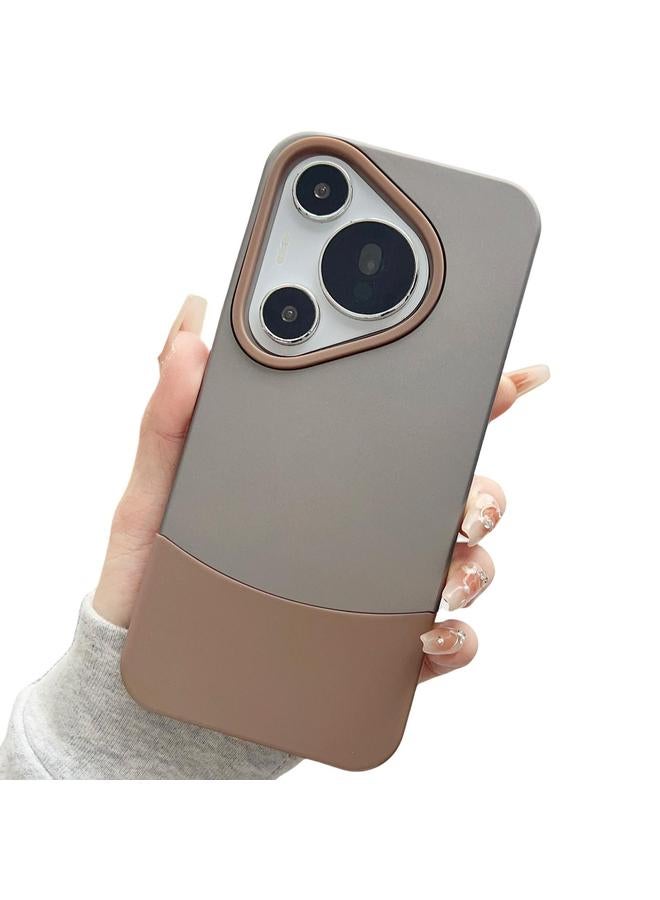 زبون جراب لهاتف Huawei Pura 70 Pro / Pura 70 Pro+ بلون متباين 2 في 1 جراب هاتف هجين من مادة TPU وملمس الجلد PC - Image 1