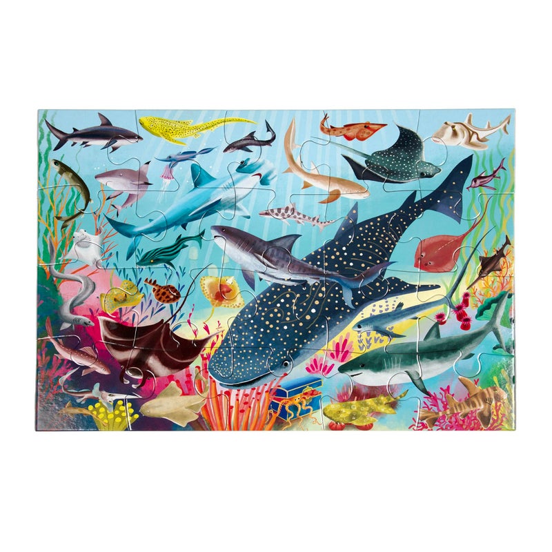 eeBoo 20 Piece Jigsaw Puzzle - Sharks & Friends Children's Puzzle Ocean Themed, Large Pieces for Small Hands to Develop Motor Skills - Image 3