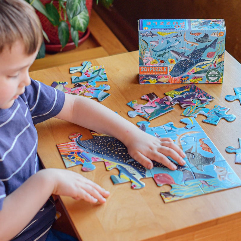 eeBoo 20 Piece Jigsaw Puzzle - Sharks & Friends Children's Puzzle Ocean Themed, Large Pieces for Small Hands to Develop Motor Skills - Image 5