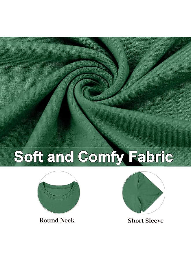 إيروريكس تي شيرت نسائي بأكمام قصيرة ورقبة دائرية ورسومات عيد ميلاد سعيد، ملابس كاجوال للعطلات الشتوية - Image 4