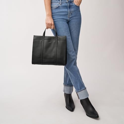 Fossil Women's Carmen Leather Shopper Tote Purse Handbag, Black (Model: ZB7938001) - Image 4