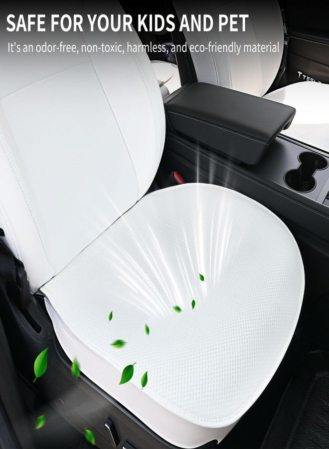 Uxcer 2025 Front Seat Covers for Tesla Model 3/Y [Breathable Mesh & Anti-Slip & Washable] 2PCS Seat Protectors for Tesla Model Y Model 3 Accessories 2025 2024-2017 White - Image 4