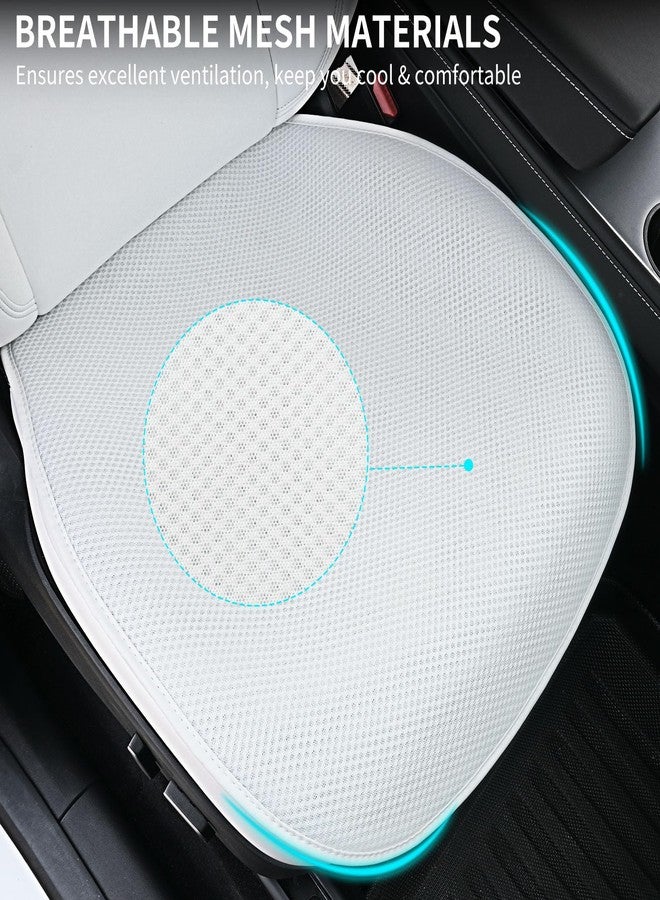 Uxcer 2025 Front Seat Covers for Tesla Model 3/Y [Breathable Mesh & Anti-Slip & Washable] 2PCS Seat Protectors for Tesla Model Y Model 3 Accessories 2025 2024-2017 White - Image 2