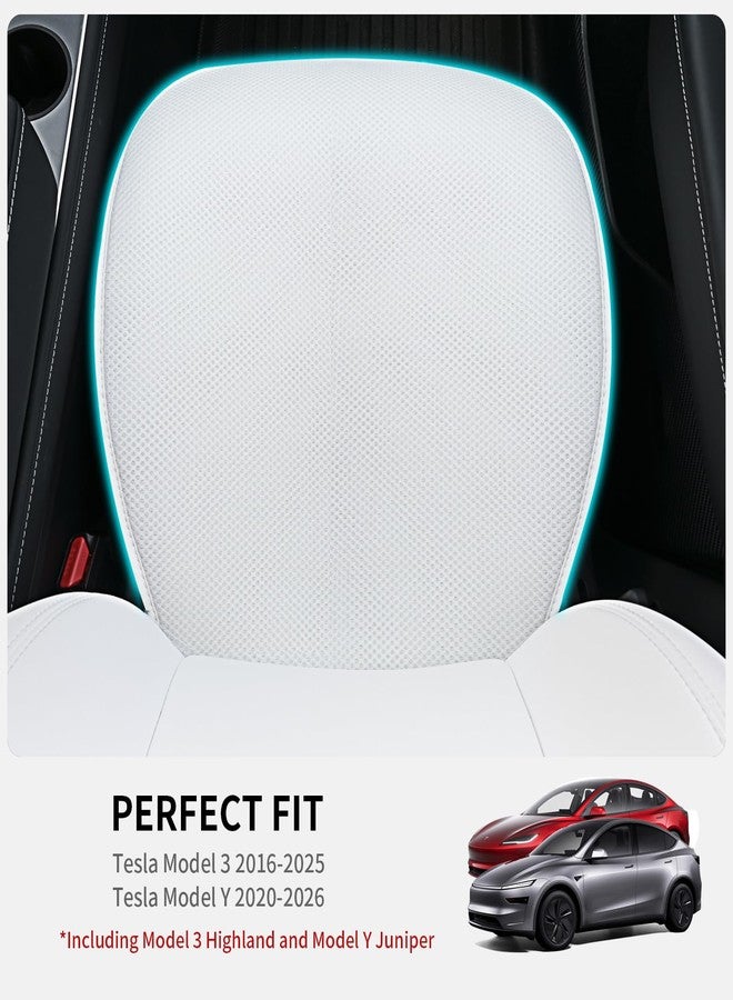Uxcer 2025 Front Seat Covers for Tesla Model 3/Y [Breathable Mesh & Anti-Slip & Washable] 2PCS Seat Protectors for Tesla Model Y Model 3 Accessories 2025 2024-2017 White - Image 3