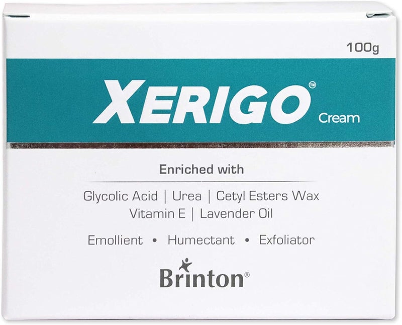 Brinton Xerigo Intense Skin Moisturizing Cream for Cracked Feet, Elbows & Knees - Non-Greasy, Quick Absorbing Formula with Exfoliating Ingredients - Image 1